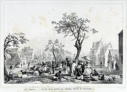 1830s lithograph of the market