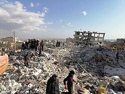 Destruction in Jindires, Aleppo Governorate, Syria