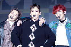 Exo-CBX at their debut showcase in Seoul on October 31, 2016