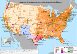Mexican drug cartels operating in the United States in 2015