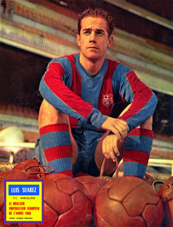 Luis Suárez, the first Barcelona player to win the Ballon d'Or.