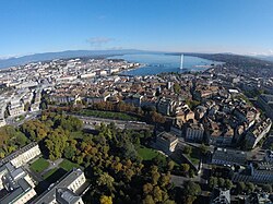 Geneva, with Lake Geneva in the background