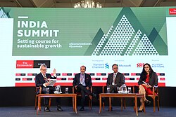 A panel of journalists and public policy leaders at The Economist's 2019 India Summit