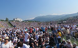 Crowd at the Koševo City Stadium in Sarajevo, celebrating a Mass with Francis, June 2015