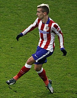Griezmann playing for Atlético Madrid in 2015