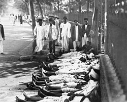 Indian workers on strike in support of Gandhi in 1930