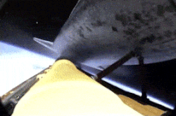 On-board camera-view of external-tank separation