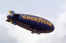 One of the Goodyear Tire and Rubber Company's blimp fleet, being replaced by Zeppelin NT semirigids