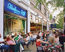 The Delmar Loop is a neighborhood close to Washington University, bordering the city and St. Louis County.
