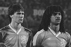 Marco van Basten (left) and Ruud Gullit (right), teammates for Milan and the Netherlands, won in consecutive years from 1987 to 1989.