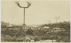 The oil well at Pangkalan Brandan, North Sumatra, is considered to be the origin of Royal Dutch Shell, c. 1905