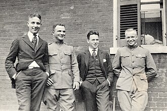 Eisenhower (far right) with friends William Stuhler, Major Brett, and Paul V. Robinson in 1919, four years after graduating from the United States Military Academy at West Point