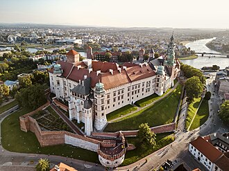 Wawel Castle in Kraków, seat of Polish kings from 1038 until the capital was moved to Warsaw in 1596