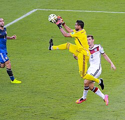 Romero making a save during the 2014 FIFA World Cup Final