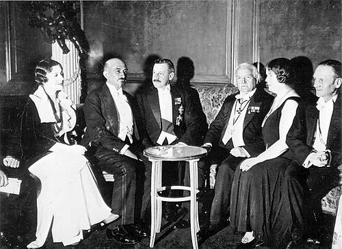 Vera Weizmann, Chaim Weizmann, Herbert Samuel, Lloyd George, Ethel Snowden, Philip Snowden