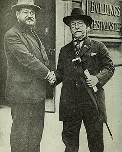 Samuel Gompers (right) with Albert Thomas, 1918