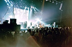 Oasis performing in Montreal, Quebec, Canada in 2002