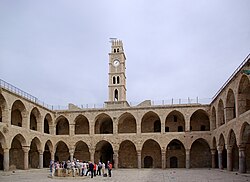 The Khan al-Umdan, constructed in Acre in 1784, is the largest and best preserved caravanserai in the region.
