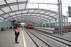 "Lastochka" train on "Luzhniki" station (Line 14)