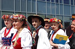 People dressed in Silesian national costumes, 2015