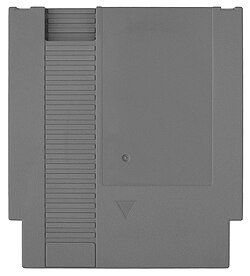 An unlabeled game cartridge for the Nintendo Entertainment System