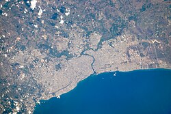 View of Santo Domingo from space, 2010.