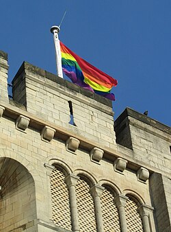 Norwich Castle flew the rainbow flag in 2014