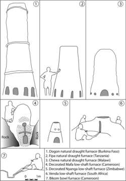Examples of African bloomery furnace types