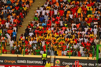 Ghanaian supporters at the 2015 AFCON match between Ghana and Guinea
