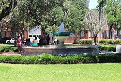 The German Memorial Fountain in Orleans Square was erected in 1989 to honor the accomplishments of German Americans in Savannah.