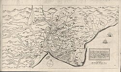 A map of Romney Marsh "The history of imbanking and drayning" by William Dugdale (1662)