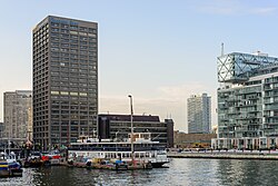 One Yonge Street from the Toronto Harbour. The building served as the headquarters for the Toronto Star, the highest-circulating local newspaper in Canada.