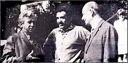 García Márquez (center) with Jorge Amado (to his left) and Adonias Filho (to his right)