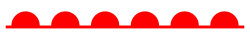 Symbol commonly used to represent a warm front: a red line with semicircles pointing in the direction of travel.