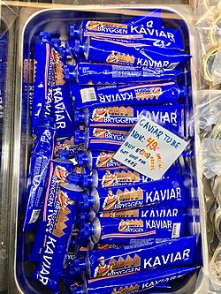 Tubes containing smörgåskaviar in Norway.
