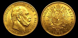 10 goldmark depicting Wilhelm and his titles