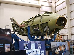 X-38 V-201 orbital test vehicle previously located at Bldg. 220 at Johnson Space Center. Now held in the South end of Building 10, Houston, Texas