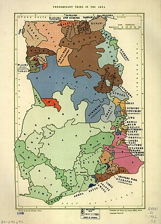 Map of Ghana's ethno-linguistic areas