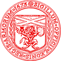 The seal of the Lord Lyon King of Arms, created in 1673, depicting the arms of the Lord Lyon.