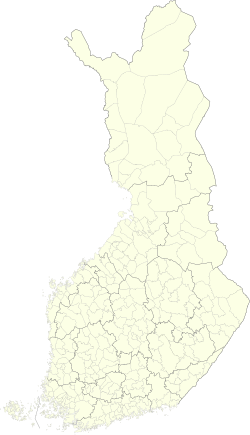 Municipalities (thin borders) and regions (thick borders) of Finland (2021)