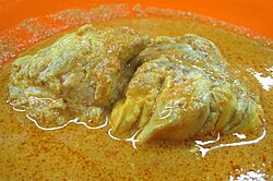 Gulai otak, beef brain curry from Indonesia