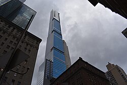Central Park Tower in Manhattan, New York City, the tallest residential high-rise tower in the world, December 2020