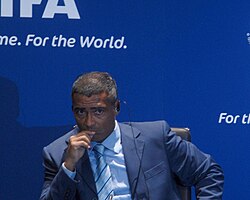 Romário at FIFA headquarters in Zurich, Switzerland in 2007 at the announcement of Brazil being named hosts of the 2014 FIFA World Cup